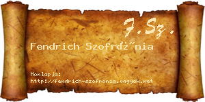 Fendrich Szofrónia névjegykártya